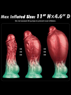 LoveToy: Aerosx, Dual Density Inflatable Dildo, 21 cm, red/green