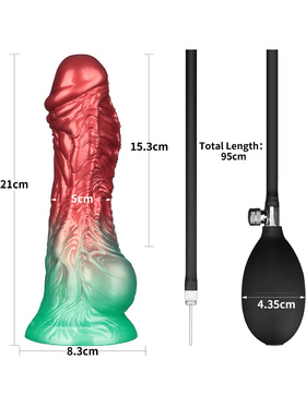 LoveToy: Aerosx, Dual Density Inflatable Dildo, 21 cm, red/green