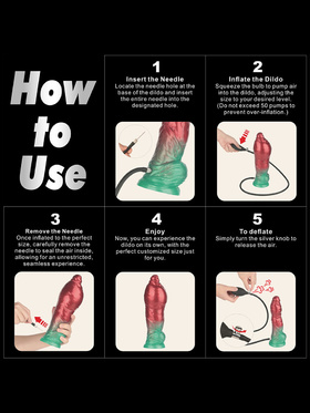 LoveToy: Aerosx, Dual Density Inflatable Dildo, 25 cm, red/green