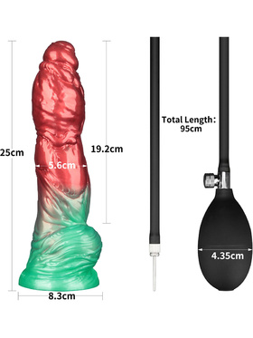 LoveToy: Aerosx, Dual Density Inflatable Dildo, 25 cm, red/green