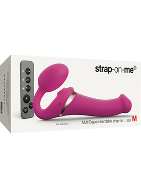 Strap-On-Me: Multi Orgasm Bendable Strap-On Vibrator, M, pink