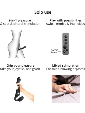 Strap-On-Me: Multi Orgasm Bendable Strap-On Vibrator, M, pink