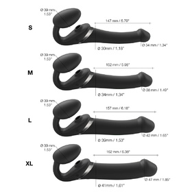 Strap-On-Me: Multi Orgasm Bendable Strap-On Vibrator, S, black