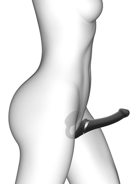 Strap-On-Me: Multi Orgasm Bendable Strap-On Vibrator, S, black