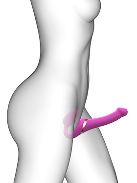 Strap-On-Me: Multi Orgasm Bendable Strap-On Vibrator, S, pink