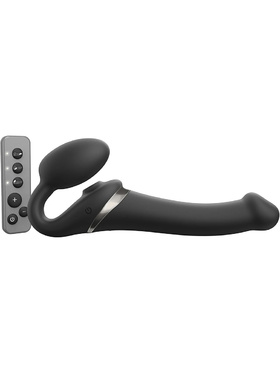 Strap-On-Me: Multi Orgasm Bendable Strap-On Vibrator, L, black